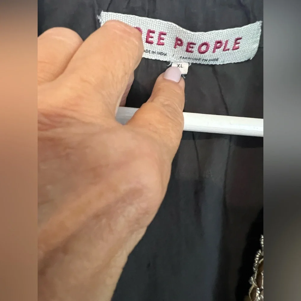 Free People Jasmine Black Embroidered jacket SZ XL - Picture 6 of 8